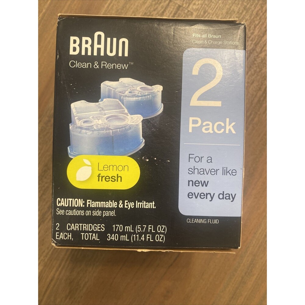 Braun Clean & Renew 2 Cleaning Cartridges Blue For Clean & Charge Station, NIP